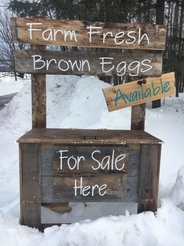 Farm Fresh Brown Eggs For Sale at a Farm Gate