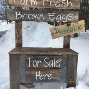 Farm Fresh Brown Eggs For Sale at a Farm Gate
