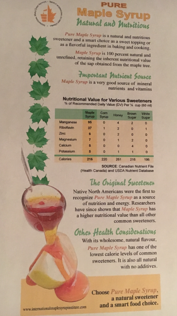 Pure Maple Syrup Nutritional Value
