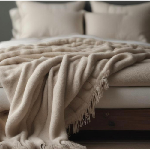 Cozy wool blankets at Ambry Acres