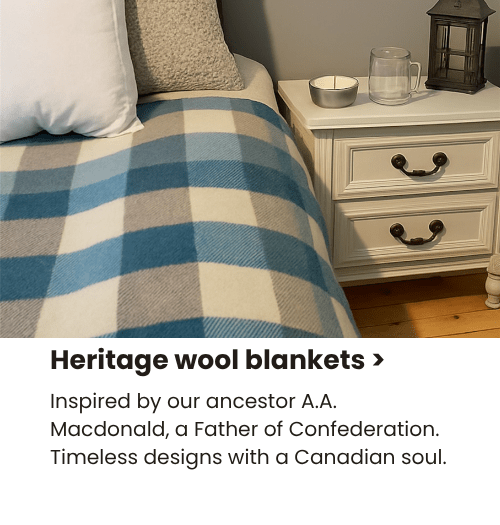 Heritage Collection of our 100% Wool Blankets at Ambry Acres
