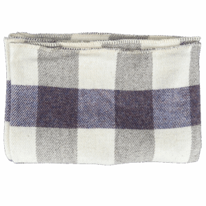 Purple and White Checkered Wool Throw
