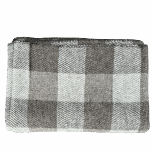 Dark grey and light grey wool throw