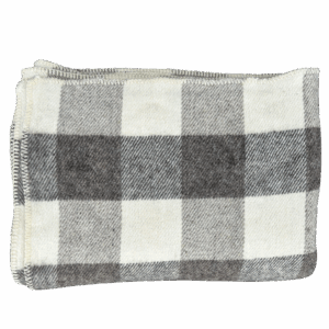 Dark grey and white wool throw