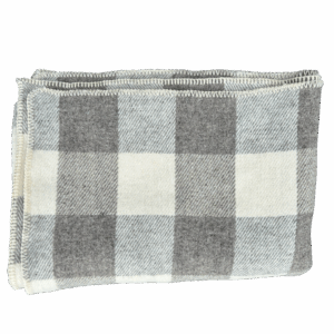Light grey and white wool throw